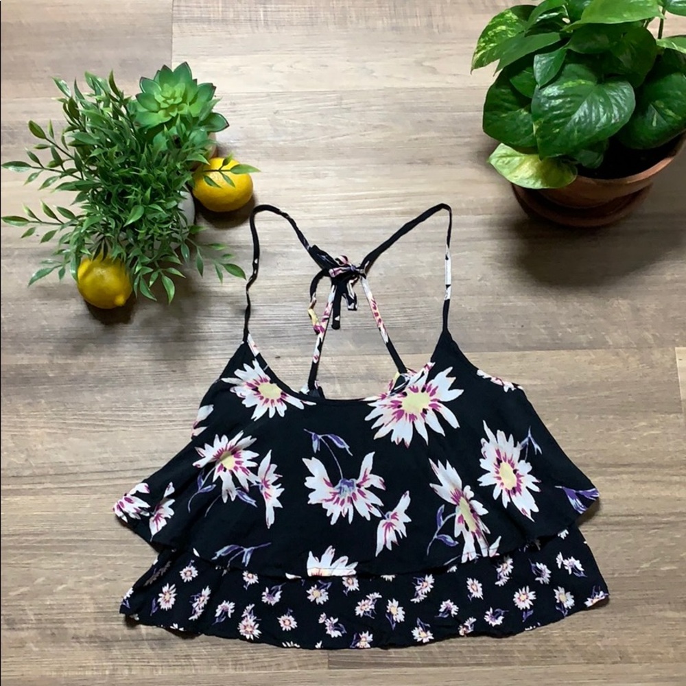 Urban Outfitters Kimchi Blue Swing 2 Tier Crop Top